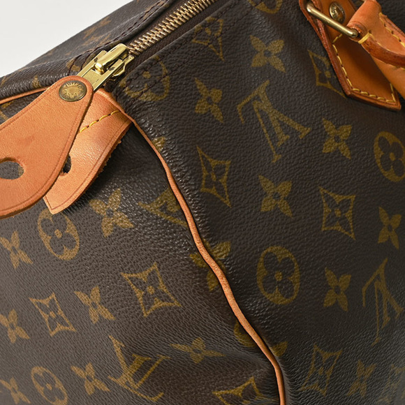 LOUIS VUITTON Brown Monogram Speedy 35 Boston Bag - Picture 6 of 9